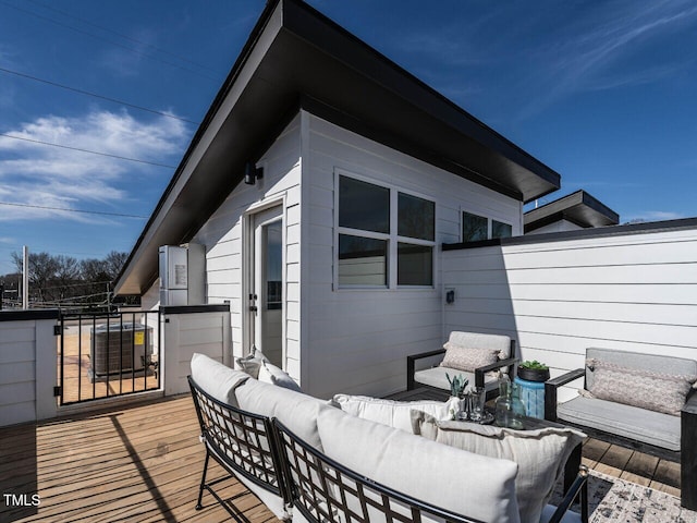 1408 Sawyer Rd Unit 103, Raleigh, NC 27610 - wooden terrace with an outdoor hangout area