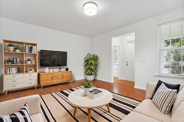 3141 Rapid Falls Rd, Cary, NC 27519 - living room with wood finished floors and baseboards