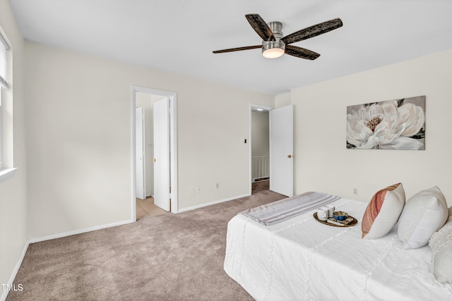 1220 Manassas Ct Unit B, Raleigh, NC 27609 - bedroom featuring carpet, baseboards, and a ceiling fan