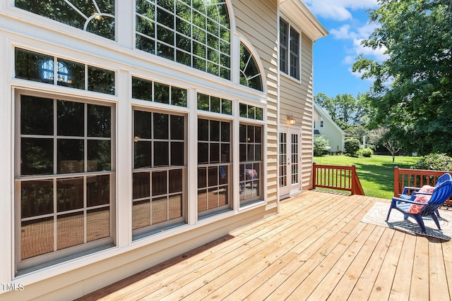 2628 Hunters Meadow Ln, Raleigh, NC 27606 - wooden deck featuring a yard