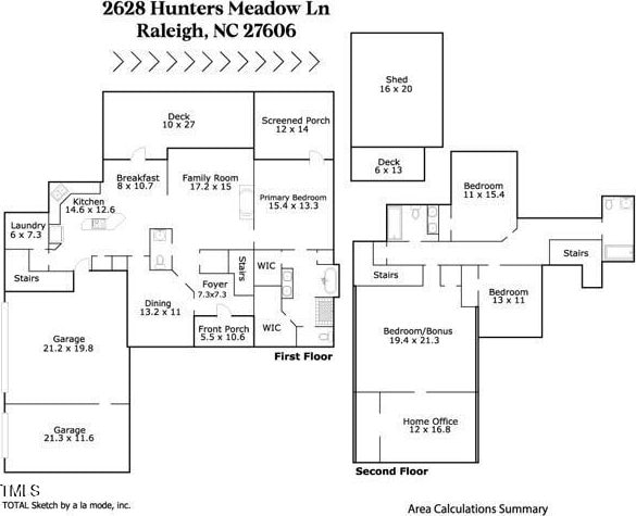 2628 Hunters Meadow Ln, Raleigh, NC 27606 - view of property floor plan