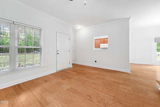 583 Old Home Place Ln, Durham, NC 27713 - spare room with crown molding, plenty of natural light, light wood-style flooring, baseboards, and a ceiling fan