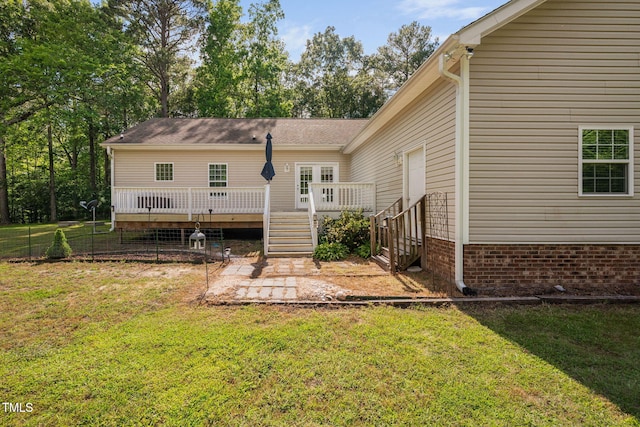 583 Old Home Place Ln, Durham, NC 27713 - rear view of property with a wooden deck and stairs