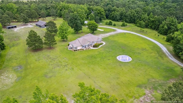 330 Wellington Rd, Saint Pauls, NC 28384 - view from above of property with a heavily wooded area