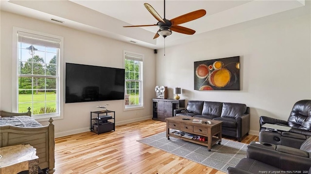 330 Wellington Rd, Saint Pauls, NC 28384 - living area featuring wood finished floors and a ceiling fan