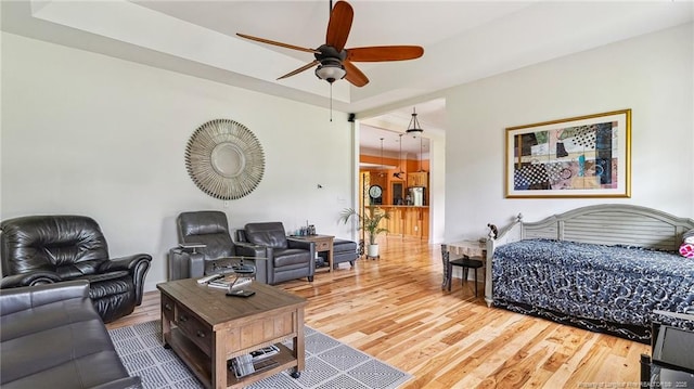 330 Wellington Rd, Saint Pauls, NC 28384 - living room featuring wood finished floors and ceiling fan