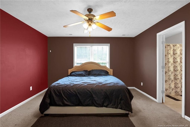 195 Cape Fear Rd, Raeford, NC 28376 - bedroom featuring carpet flooring, baseboards, a ceiling fan, and a textured ceiling