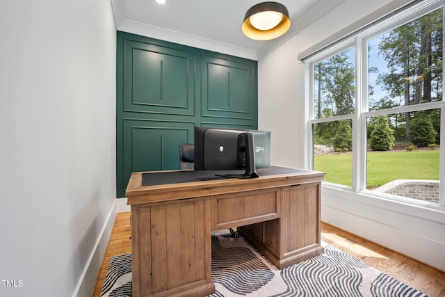2713 Trifle Ln, Wake Forest, NC 27587 - office area featuring light wood-type flooring and baseboards
