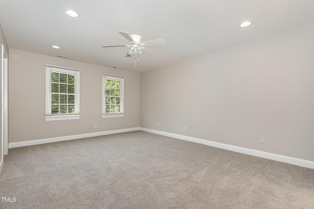 124 Cypress View Way, Apex, NC 27502 - carpeted empty room with a ceiling fan, baseboards, and recessed lighting