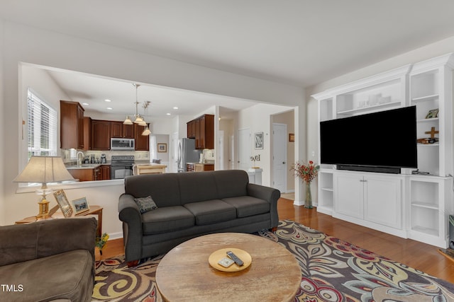 3400 Secretariat Way, Raleigh, NC 27614 - living room with dark wood finished floors and recessed lighting