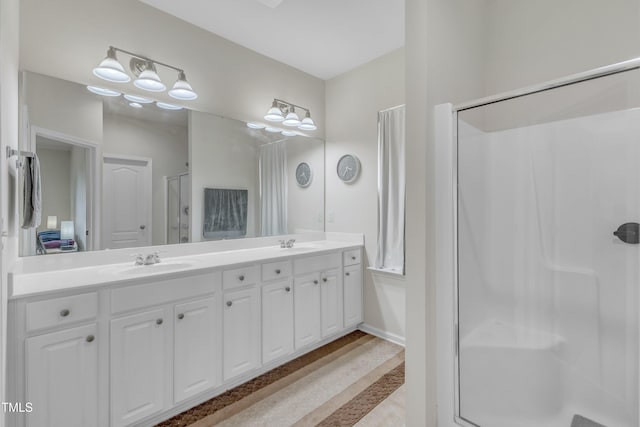 3400 Secretariat Way, Raleigh, NC 27614 - bathroom with a shower stall and double vanity