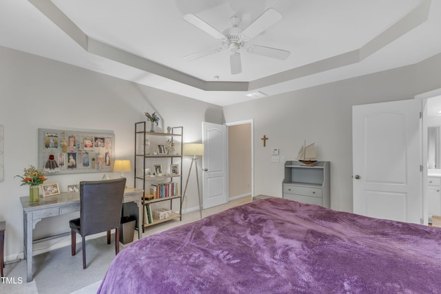 3400 Secretariat Way, Raleigh, NC 27614 - carpeted bedroom with a raised ceiling and ceiling fan