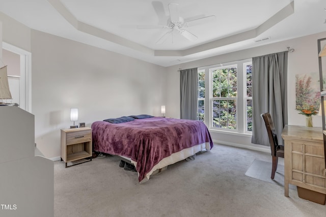 3400 Secretariat Way, Raleigh, NC 27614 - bedroom with a raised ceiling, carpet, baseboards, and a ceiling fan