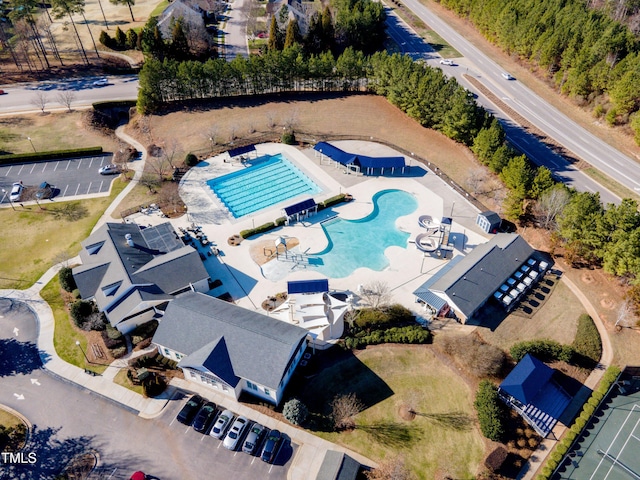 3400 Secretariat Way, Raleigh, NC 27614 - aerial overview of property's location featuring a pool