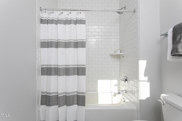 1514 W Knox St, Durham, NC 27705 - full bathroom featuring shower / bath combo with shower curtain and toilet