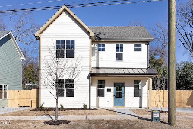 1514 W Knox St, Durham, NC 27705 - traditional-style house featuring a standing seam roof, metal roof, and a shingled roof