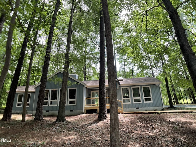 102 Pebble Ct, Chapel Hill, NC 27516 - view of front of property with crawl space and a deck