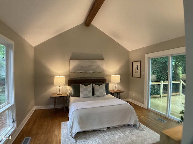 102 Pebble Ct, Chapel Hill, NC 27516 - bedroom featuring access to outside, wood finished floors, and baseboards