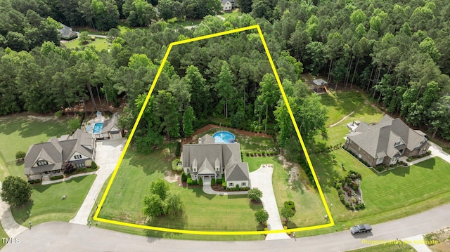 1412 Wakefield Farm Rd, Zebulon, NC 27597 - view of property location with property boundaries highlighted and a pool area