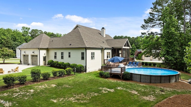 1412 Wakefield Farm Rd, Zebulon, NC 27597 - outdoor pool with a wooden deck