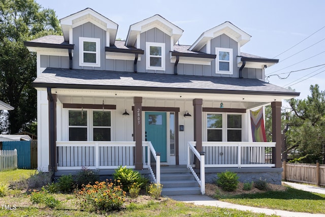 2805 Fayetteville St, Durham, NC 27707 - view of front of house with board and batten siding and covered porch