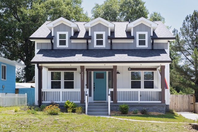 2805 Fayetteville St, Durham, NC 27707 - view of front of home with board and batten siding and covered porch