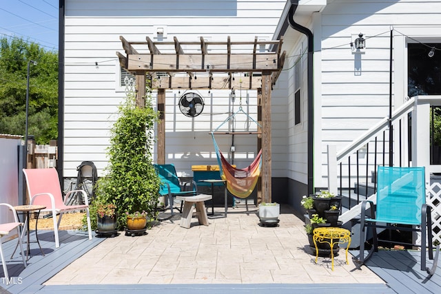 2805 Fayetteville St, Durham, NC 27707 - view of patio featuring a pergola and a wooden deck