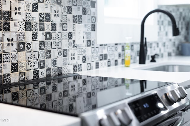 2805 Fayetteville St, Durham, NC 27707 - kitchen view of tasteful backsplash and a sink