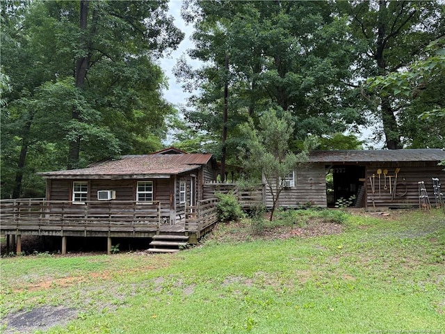 467 Deep River Rd, Sanford, NC 27330 - view of grassy yard with a wooden deck