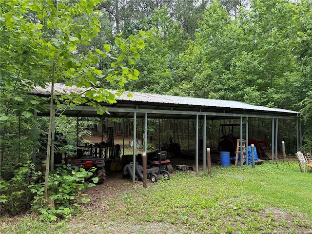 467 Deep River Rd, Sanford, NC 27330 - view of yard featuring a carport, a pole building, and an outbuilding