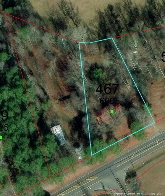 467 Deep River Rd, Sanford, NC 27330 - aerial overview of property's location featuring property boundaries highlighted