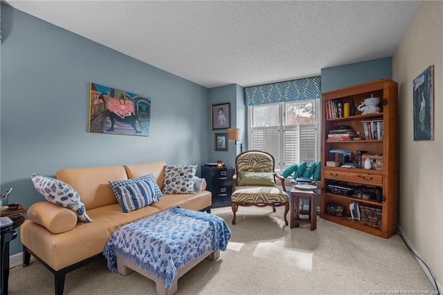 116 Fox Run Ct, West End, NC 27376 - carpeted living room featuring a textured ceiling