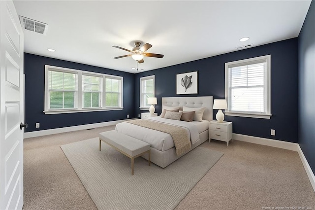 405 Gilpin Way, Cary, NC 27519 - carpeted bedroom with recessed lighting and a ceiling fan