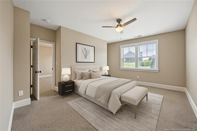 405 Gilpin Way, Cary, NC 27519 - bedroom with light carpet and a ceiling fan