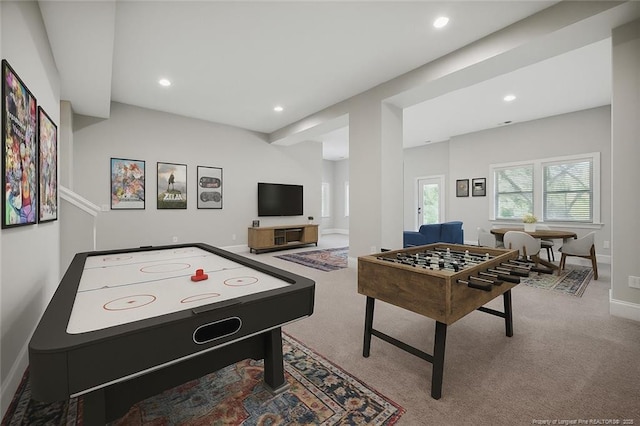 405 Gilpin Way, Cary, NC 27519 - game room featuring carpet floors and recessed lighting