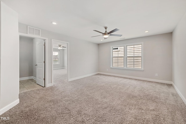 1600 Drift Falls Ln, Wendell, NC 27591 - carpeted spare room with a ceiling fan, recessed lighting, and baseboards