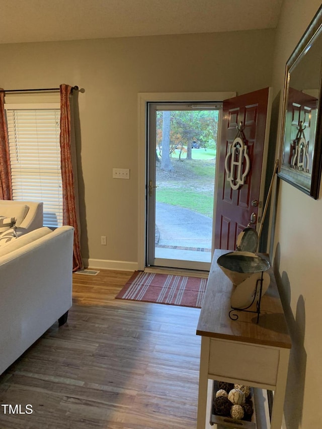 352 Riverstone Dr, Clayton, NC 27527 - entryway featuring wood finished floors and baseboards