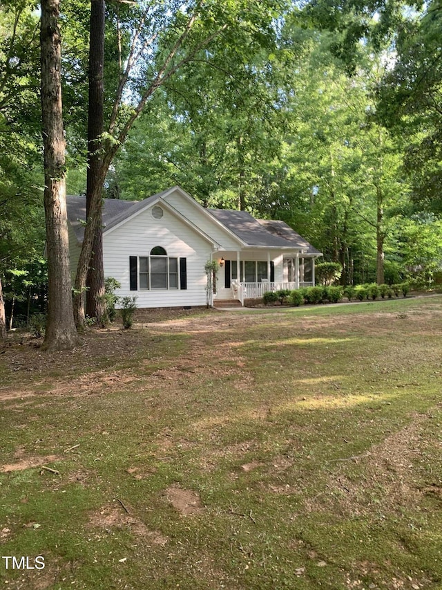 352 Riverstone Dr, Clayton, NC 27527 - view of front of property with a porch, a front yard, and crawl space