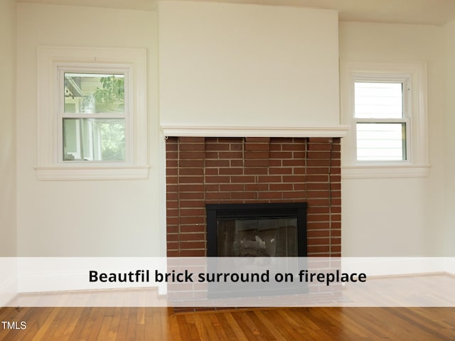1410 Shawnee St, Durham, NC 27701 - detailed view of a fireplace with flush hearth and wood finished floors