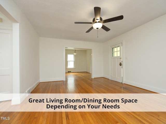 1410 Shawnee St, Durham, NC 27701 - unfurnished room with a ceiling fan and wood finished floors