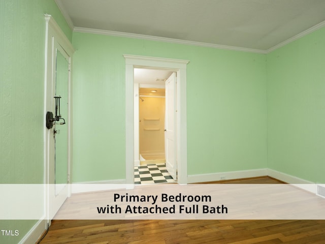 1410 Shawnee St, Durham, NC 27701 - empty room featuring crown molding and wood finished floors
