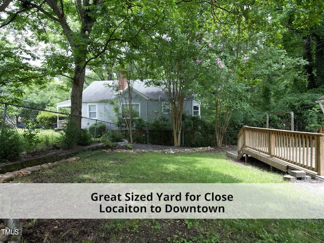 1410 Shawnee St, Durham, NC 27701 - view of yard with a deck