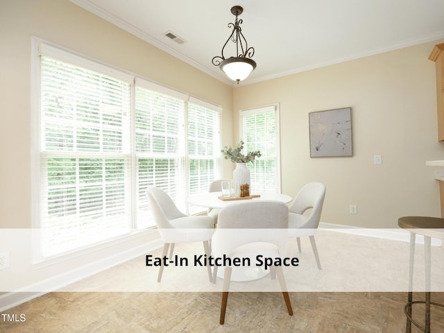 603 Red Cedar Cir, Durham, NC 27712 - dining space with ornamental molding and baseboards