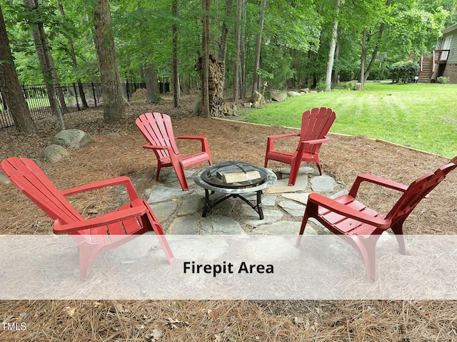 603 Red Cedar Cir, Durham, NC 27712 - view of patio / terrace featuring a fire pit