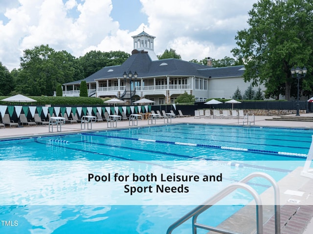 603 Red Cedar Cir, Durham, NC 27712 - community pool featuring a patio