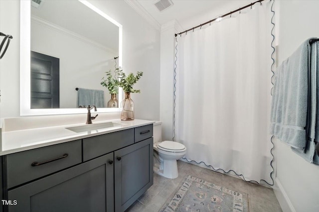 245 Tumbling River Dr, Wendell, NC 27591 - bathroom featuring ornamental molding, vanity, and toilet