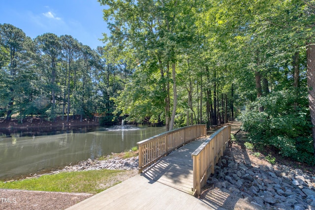 203 Halls Mill Dr, Cary, NC 27519 - view of patio / terrace featuring a water view