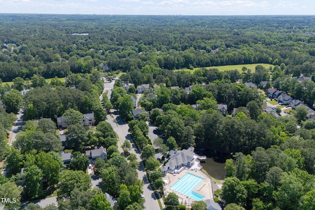 203 Halls Mill Dr, Cary, NC 27519 - drone / aerial view of a pool and a forest