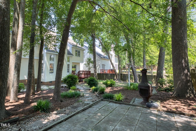 203 Halls Mill Dr, Cary, NC 27519 - view of yard with a patio area and a wooden deck