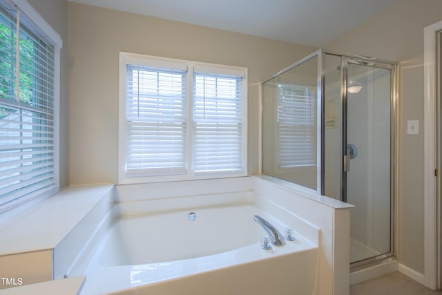 203 Halls Mill Dr, Cary, NC 27519 - bathroom featuring a bath and a shower stall